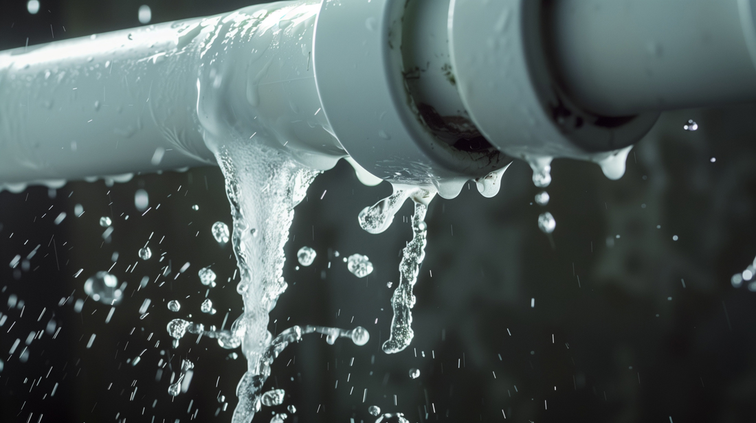 Detailed view of a pipe discharging water, highlighting the flow and surface of the pipe.